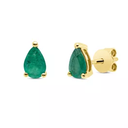 Sárga arany Smaragd Fülbevaló