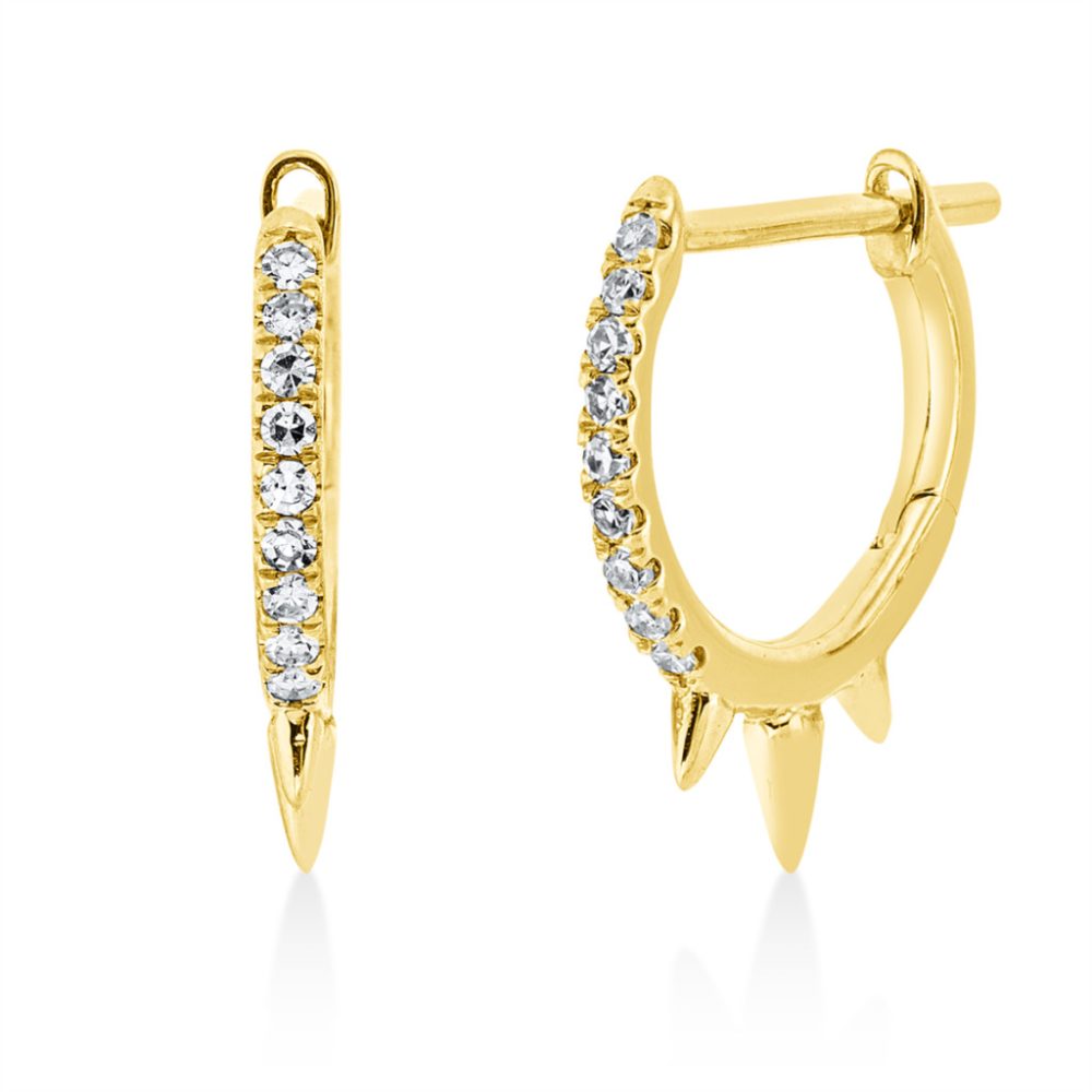 Sárga arany Gyémánt Fülbevaló