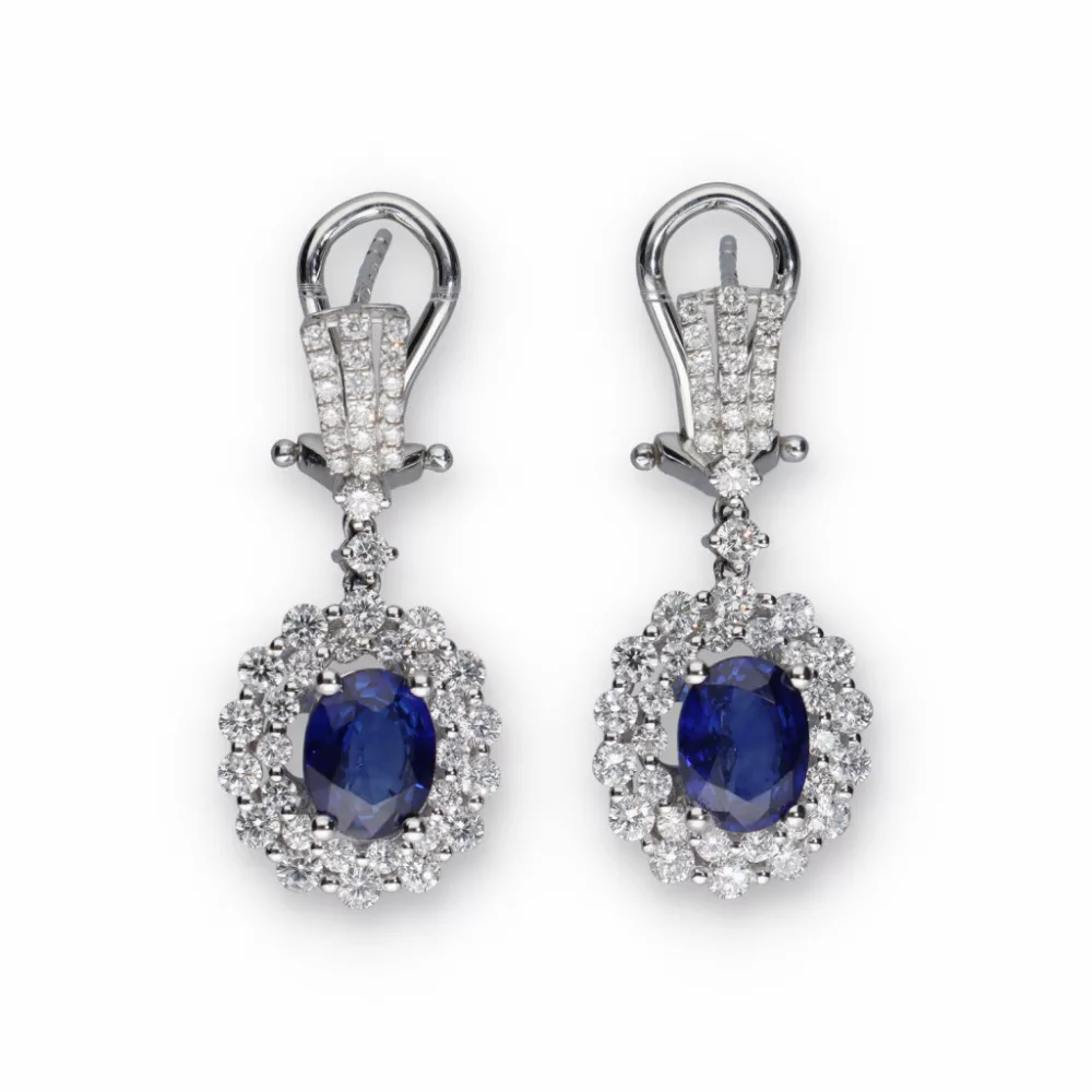 White Gold  Sapphire Earrings