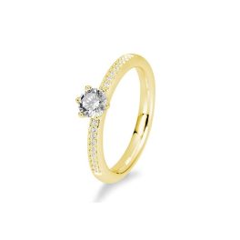 Sárga arany Gyémánt Eljegyzési gyűrű