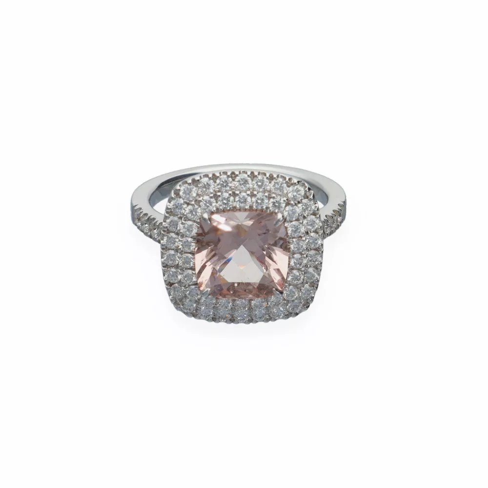 Fehérarany Morganite Gyűrű