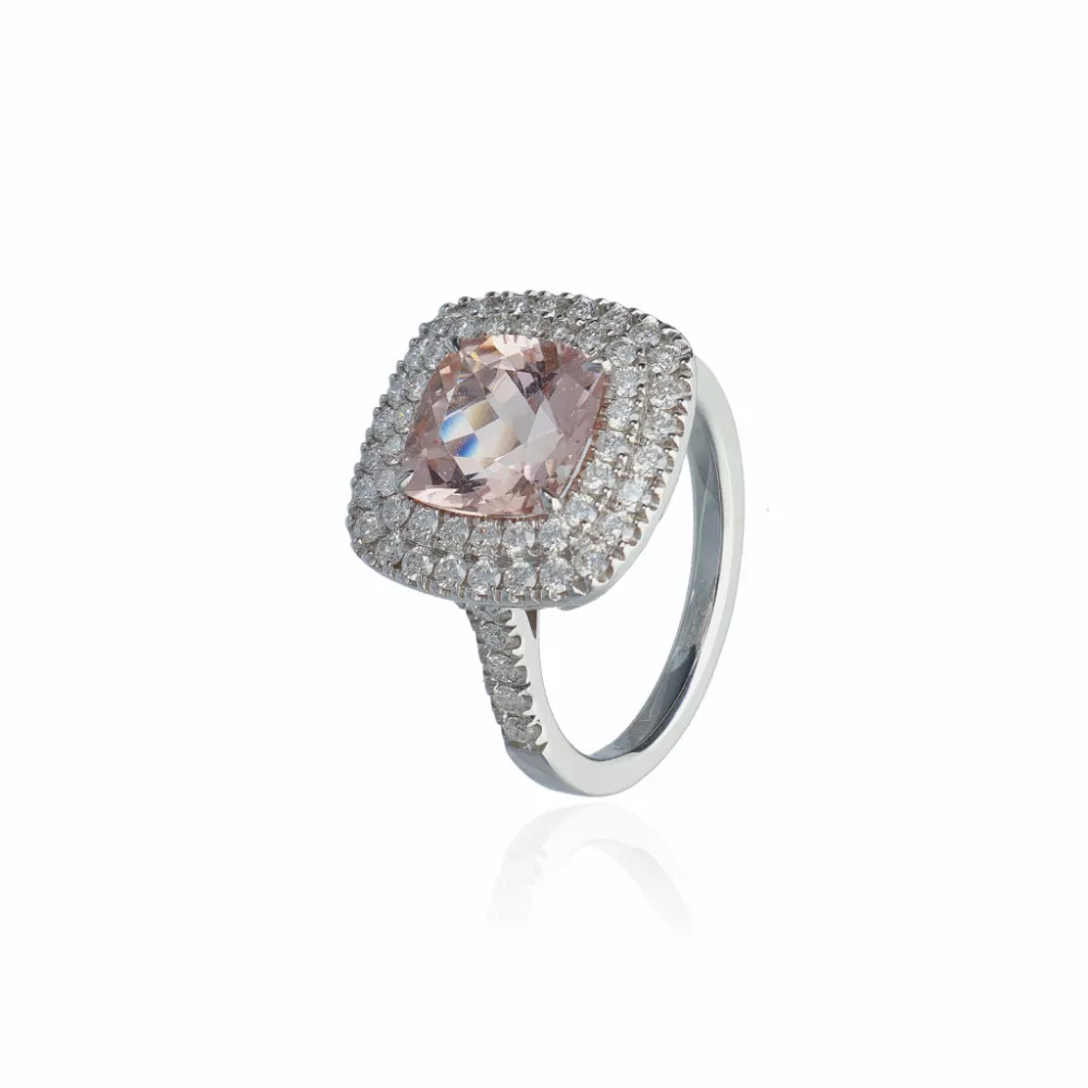 Fehérarany Morganite Gyűrű
