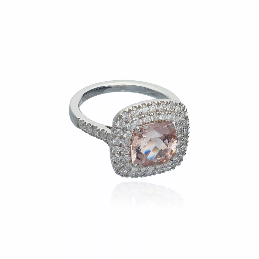 Fehérarany Morganite Gyűrű