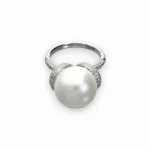 White Gold  Pearl Ring