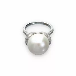 White Gold  Pearl Ring