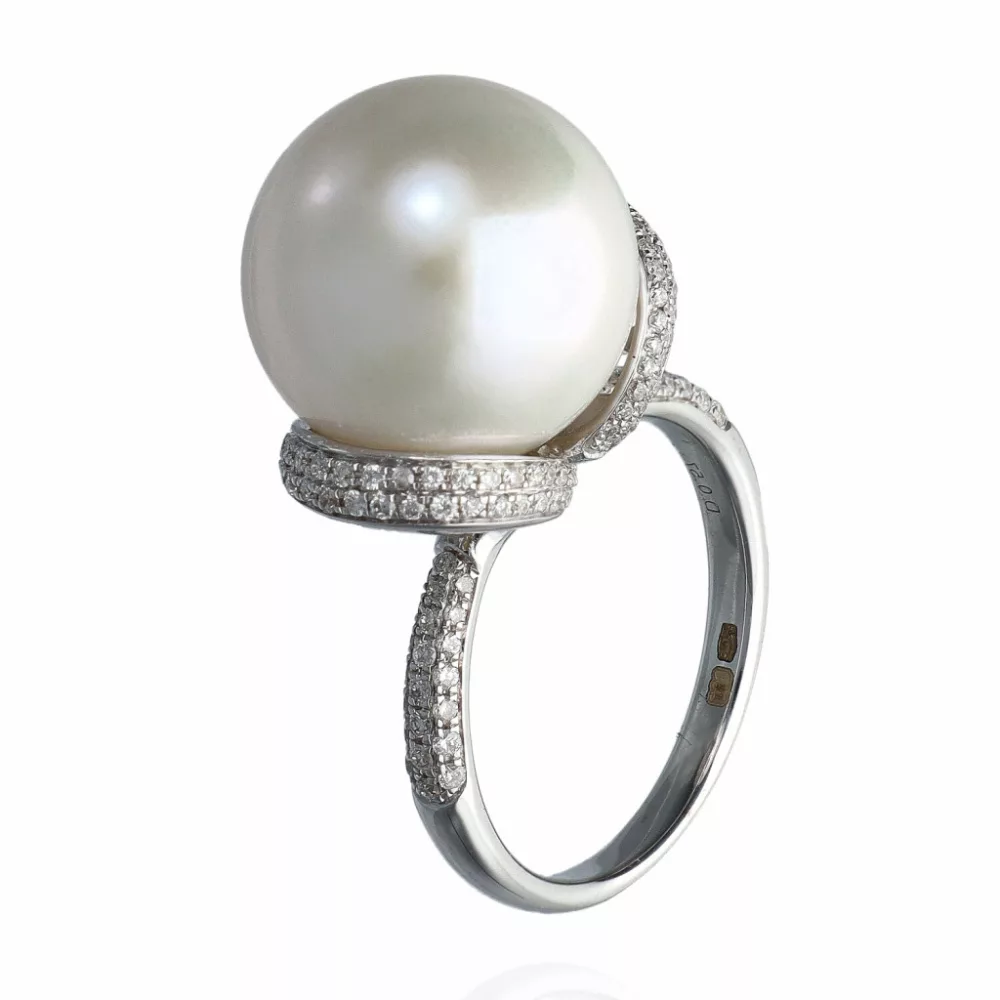 White Gold  Pearl Ring