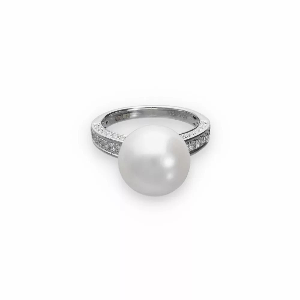 White Gold  Pearl Ring