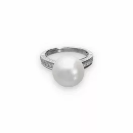 White Gold  Pearl Ring