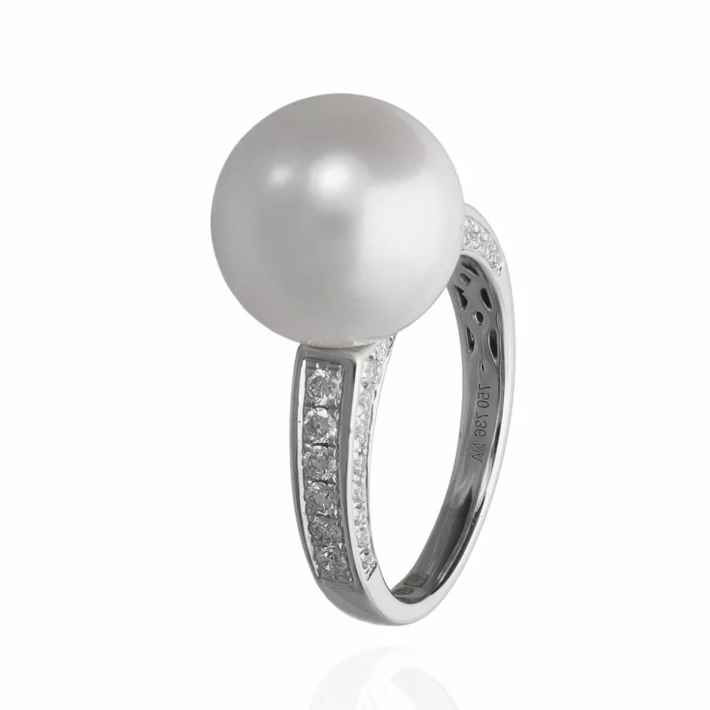White Gold  Pearl Ring