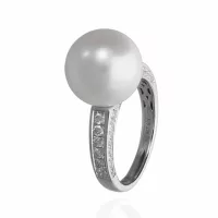 White Gold  Pearl Ring