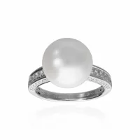 White Gold  Pearl Ring