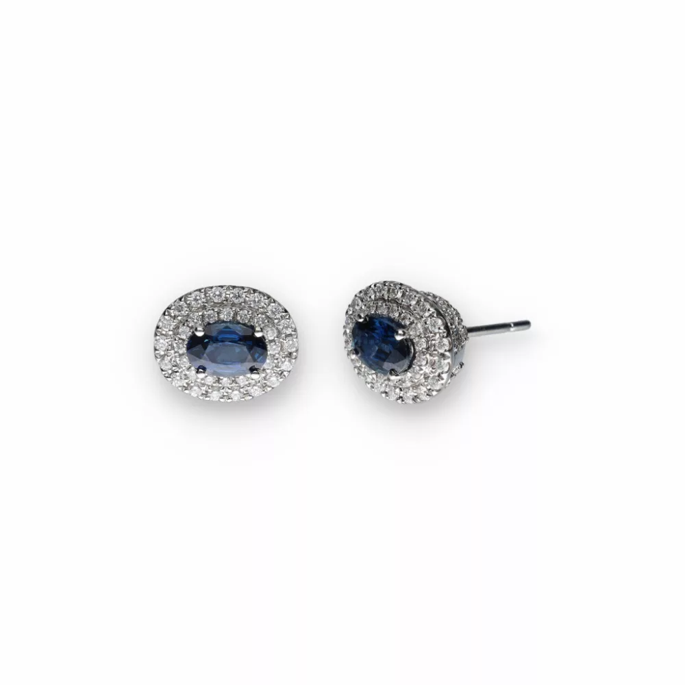 White Gold  Sapphire Earrings