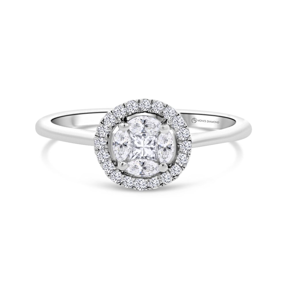 Fehérarany Gyémánt Eljegyzési Gyűrű