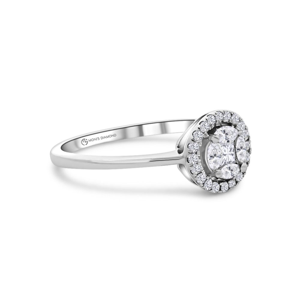 Fehérarany Gyémánt Eljegyzési Gyűrű