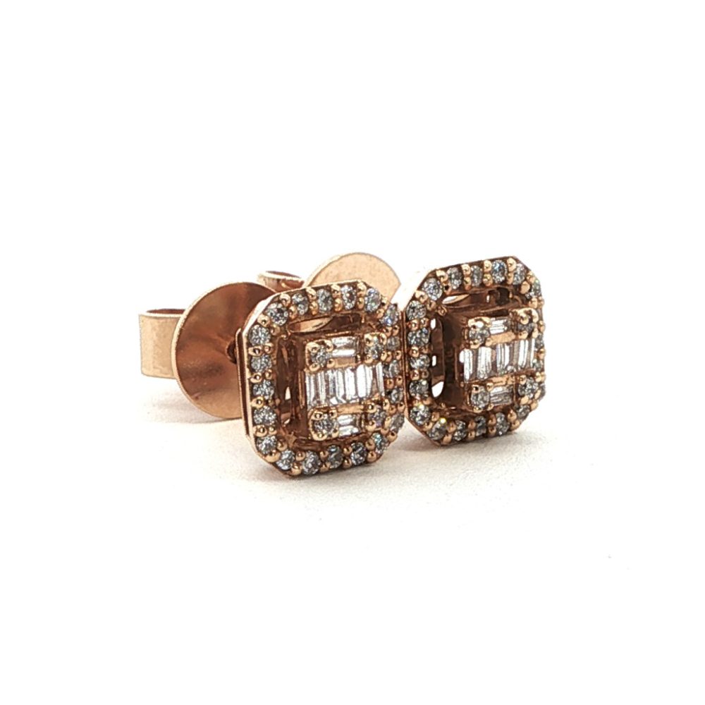 Rozé arany Gyémánt Fülbevaló