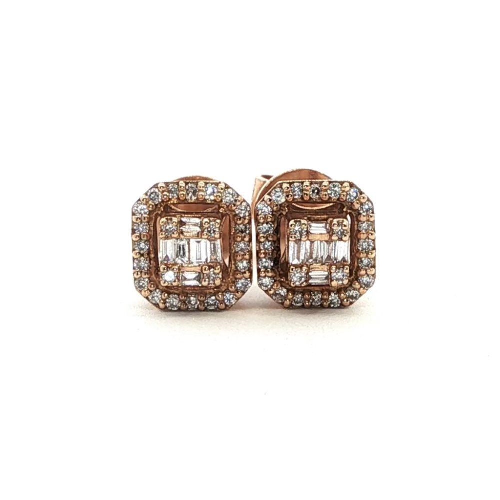 Rozé arany Gyémánt Fülbevaló