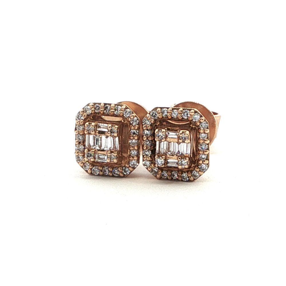 Rozé arany Gyémánt Fülbevaló