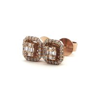 Rozé arany Gyémánt Fülbevaló