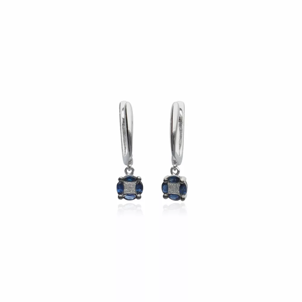 White Gold  Sapphire Earrings