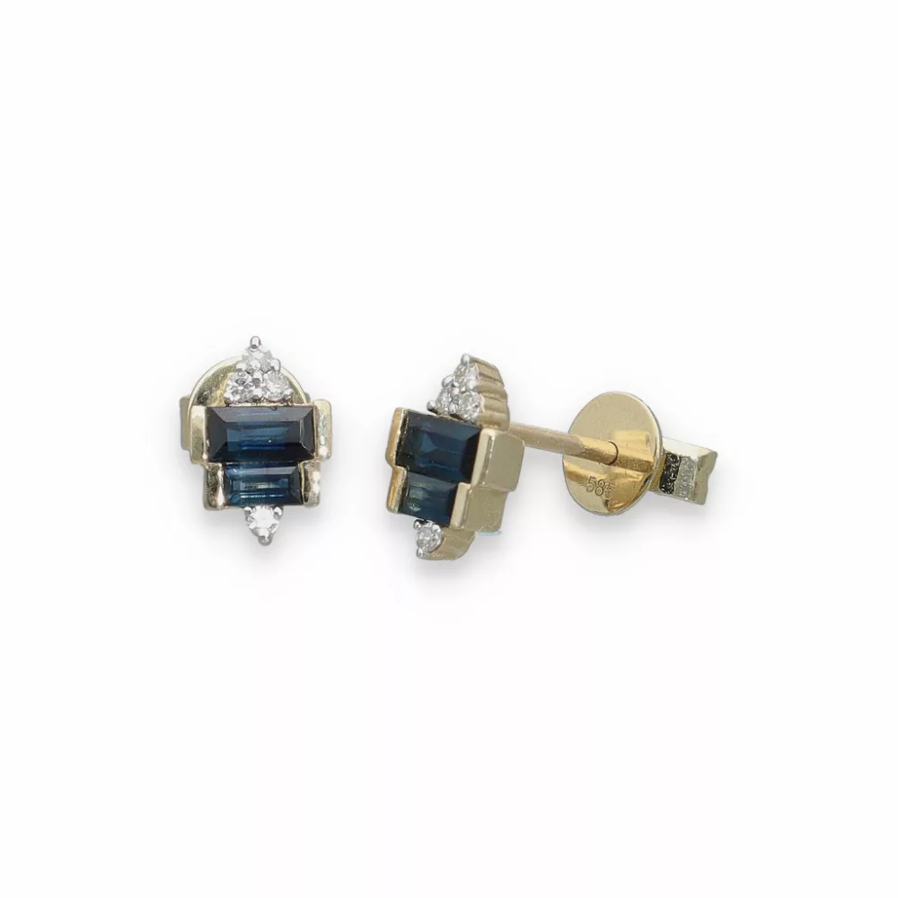 Yellow Gold Sapphire Earrings
