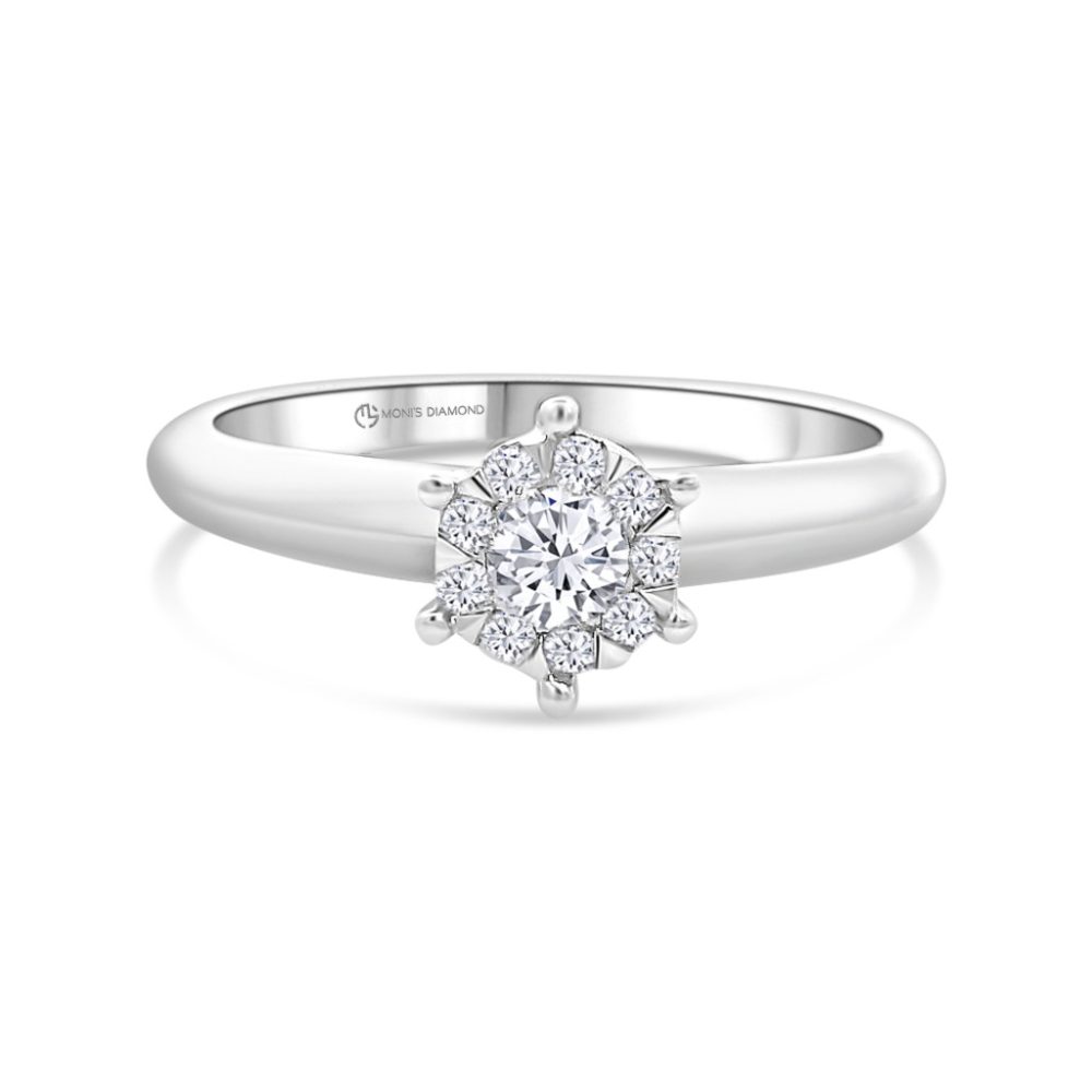 Fehérarany Gyémánt Eljegyzési Gyűrű