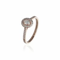 Rozé arany Gyémánt Eljegyzési Gyűrű