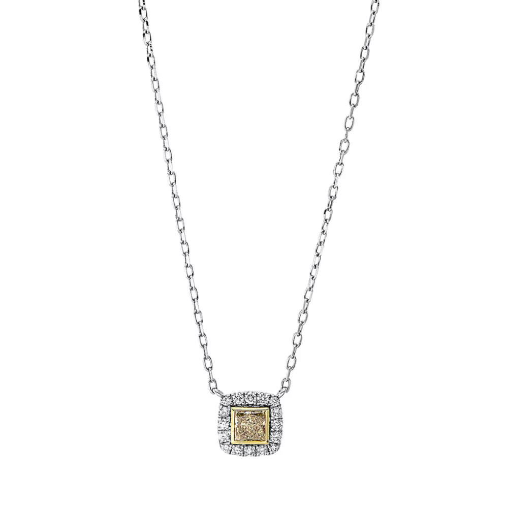Whitegold / Yellowgold Diamond Necklace