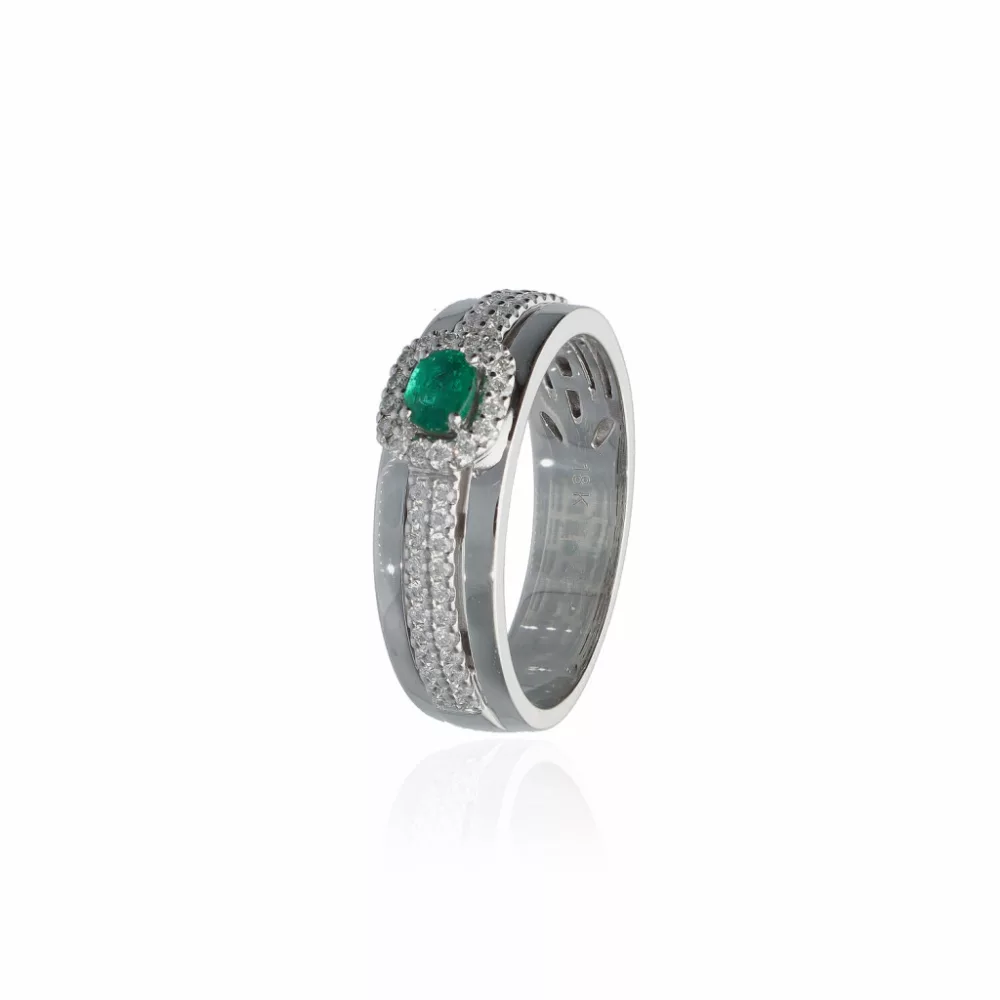 Fehérarany Smaragd Gyűrű