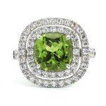 Fehérarany Peridot Gyűrű