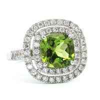 Fehérarany Peridot Gyűrű