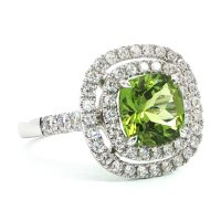 Fehérarany Peridot Gyűrű