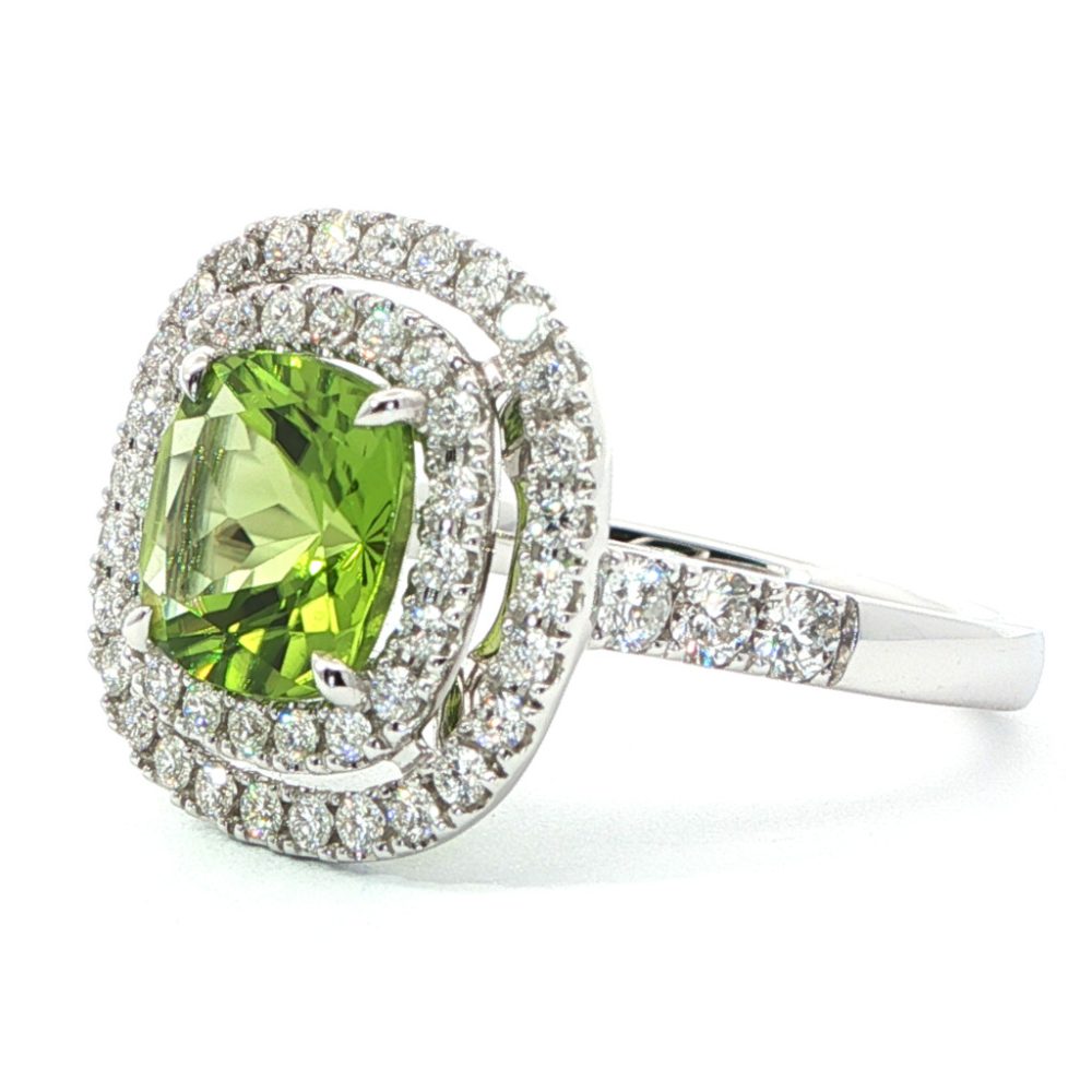 Fehérarany Peridot Gyűrű