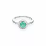 White Gold  Emerald Ring