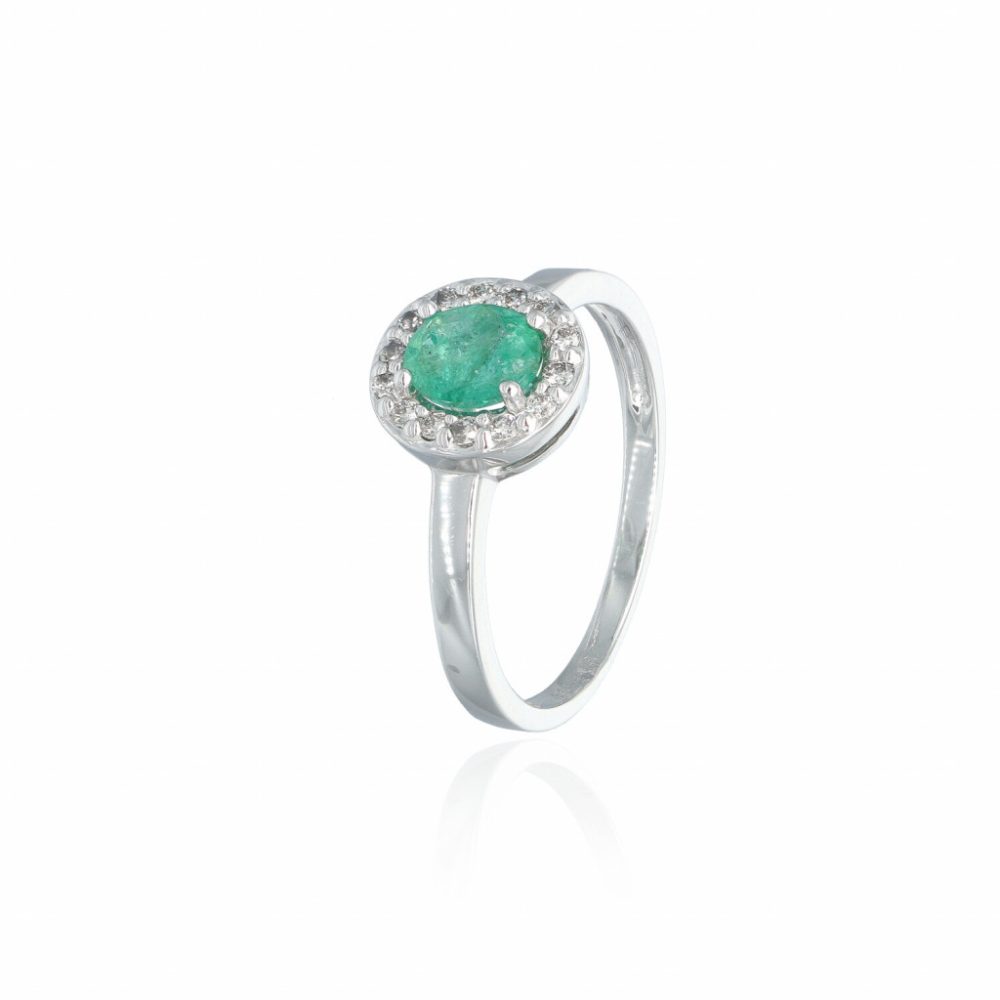 White Gold  Emerald Ring
