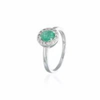 White Gold  Emerald Ring