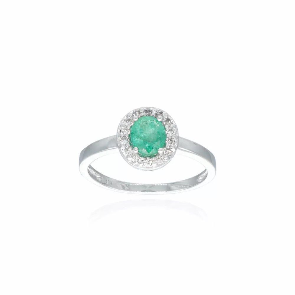 White Gold  Emerald Ring