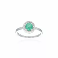White Gold  Emerald Ring