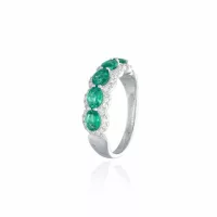 White Gold  Emerald Ring