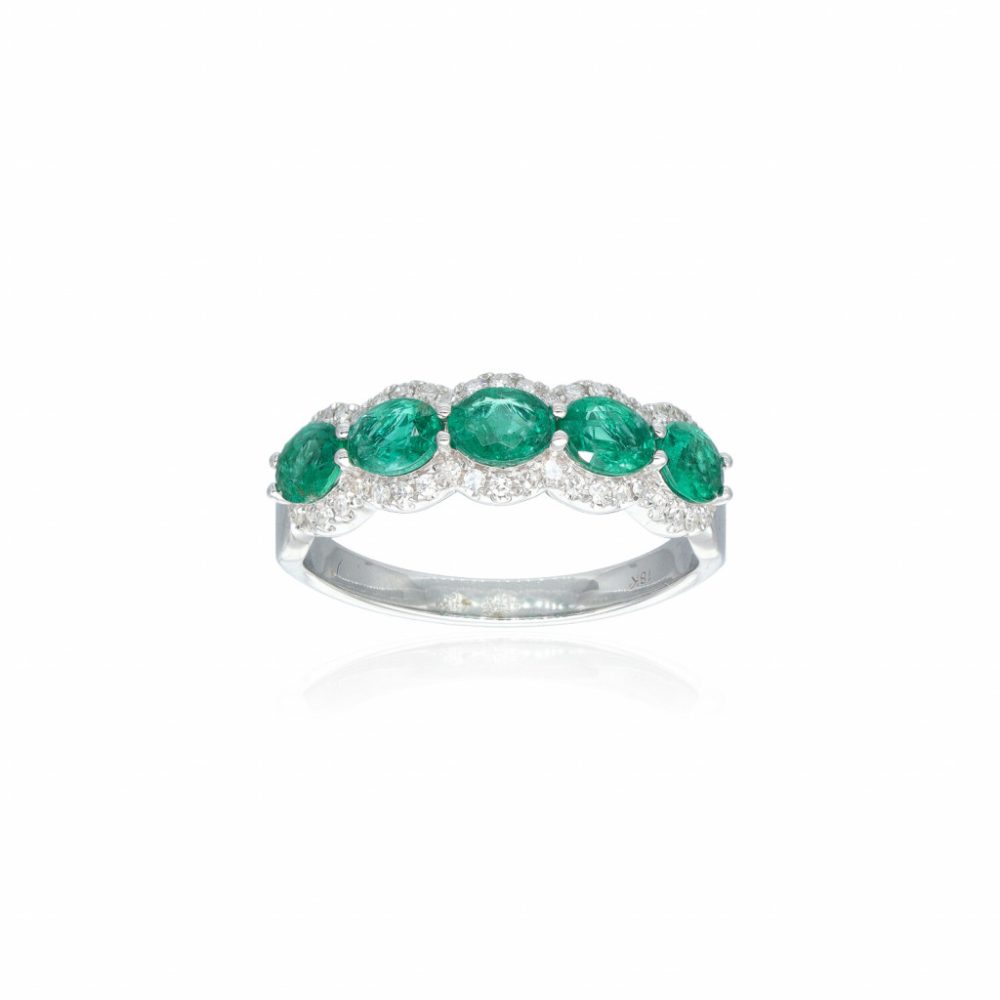 White Gold  Emerald Ring
