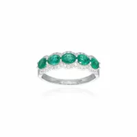White Gold  Emerald Ring