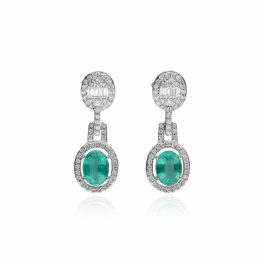 Fehérarany Smaragd Fülbevaló
