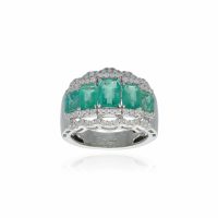 Fehérarany Smaragd Gyűrű