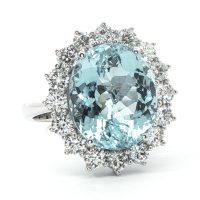 Fehérarany Akvamarin Gyűrű