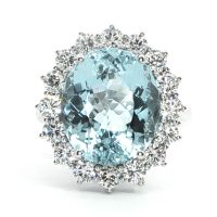 Fehérarany Akvamarin Gyűrű