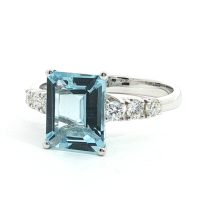 Fehérarany Akvamarin Gyűrű