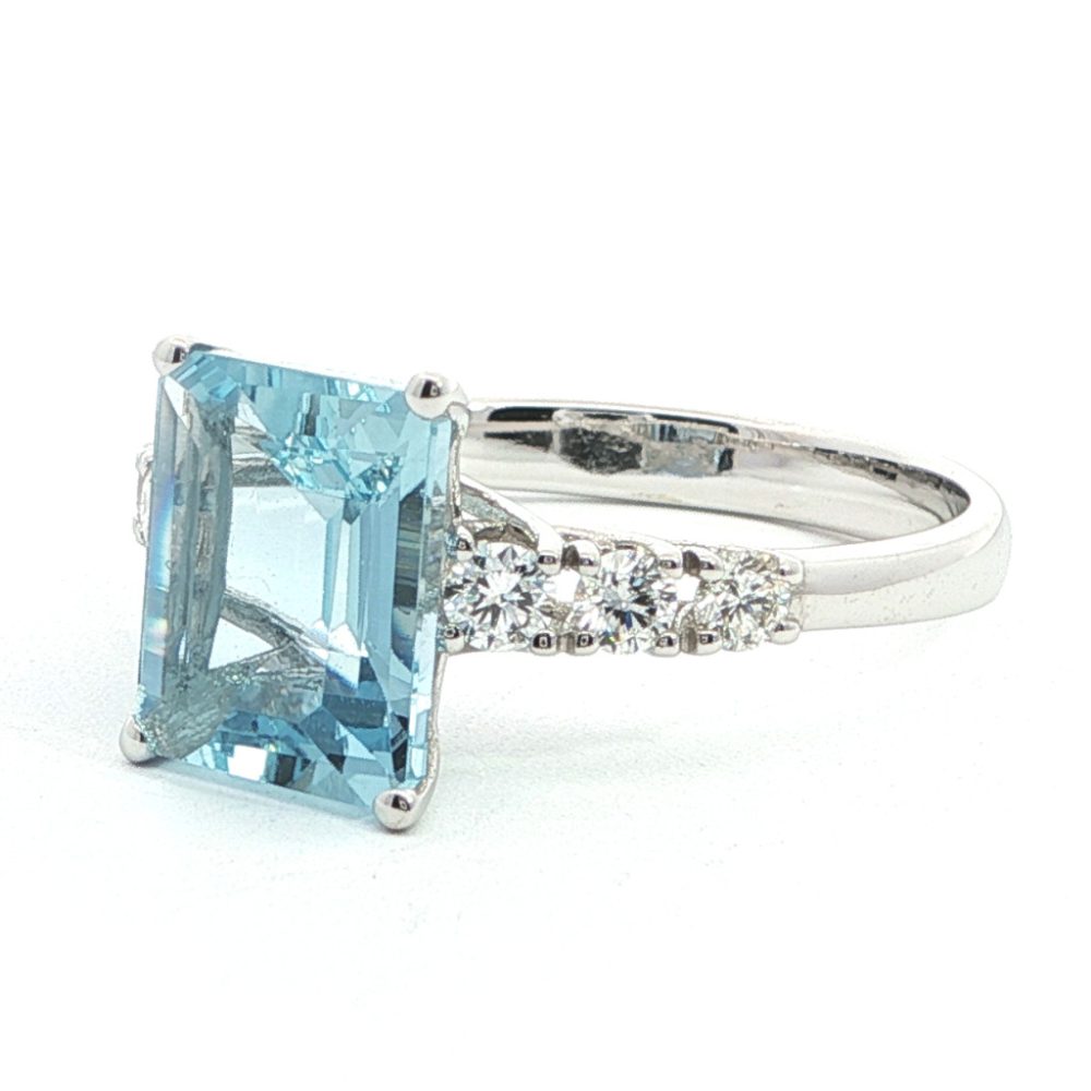 Fehérarany Akvamarin Gyűrű