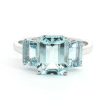 Fehérarany Akvamarin Gyűrű