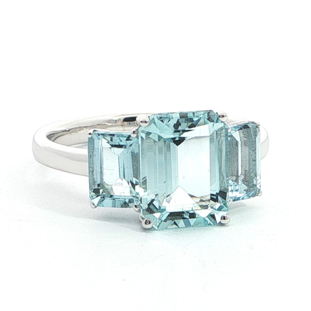 Fehérarany Akvamarin Gyűrű