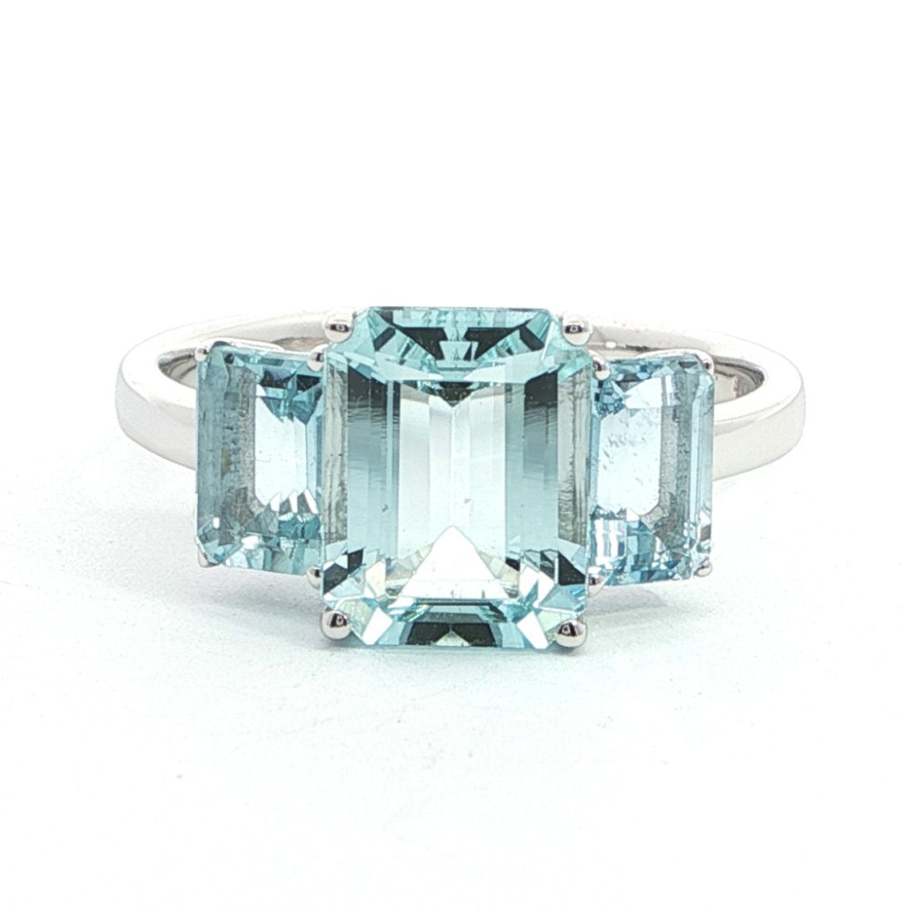 Fehérarany Akvamarin Gyűrű