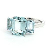 Fehérarany Akvamarin Gyűrű